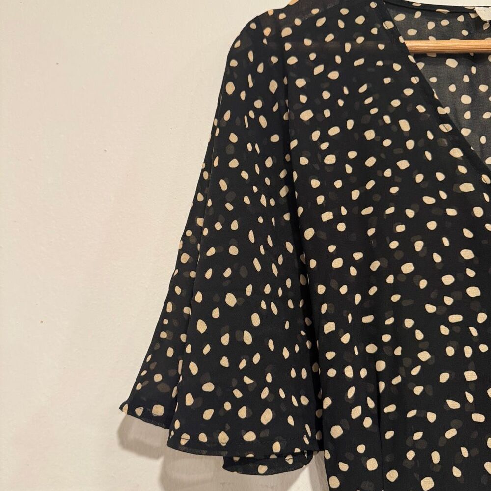 Umgee Womens Polka Dot Ruffle Roper Black Size Medium - Picture 4 of 6